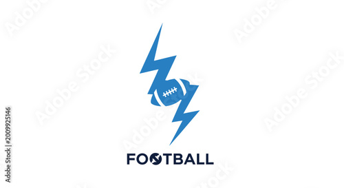 Free Download Dynamic Football Logo with Lightning Bolt Accents. - GFXLoad