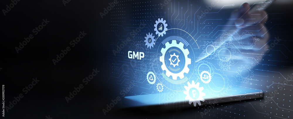 Obraz premium Good Manufacturing Practice GMP Standards and Quality Control in Industrial Production.