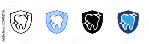 Tooth Care icon set multiple style collection