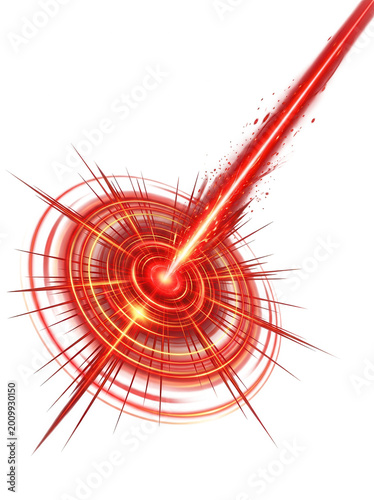Red explosion with transparent background, abstract burst
