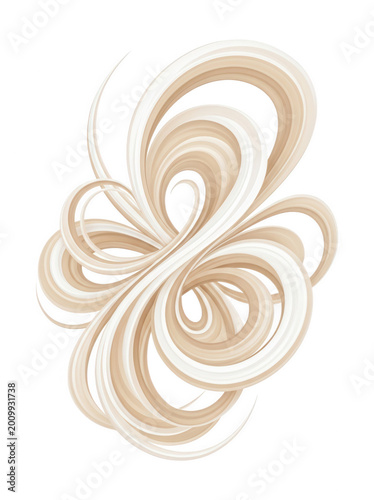 Brown and white swirling abstract design with transparent background