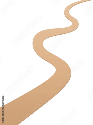 Wavy road path with transparent background