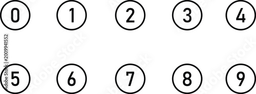 Numbers in circles for design and education