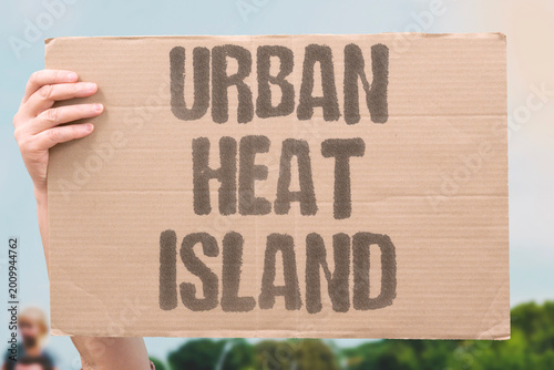 Cuadro en lienzo "Urban Heat Island" The urban heat island effect makes densely populated city centers significantly warmer than adjacent rural zones