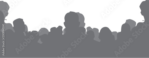 Background Silhouette of a crowd of people standing together, mixed together