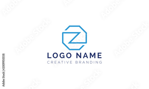 Free Download Minimalist letter z inside hexagon outline logo icon with geometric, alphabet - GFXLoad
