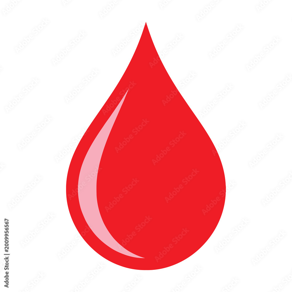 Fototapeta premium Red blood drop symbol icon
