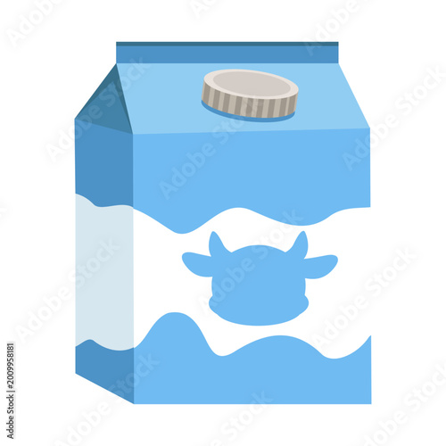 Milk Carton With Cow Showing Fresh Dairy Product