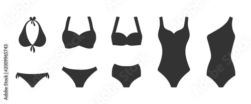 Foto Minimal bikini and swimsuit collection with modern swimwear silhouettes for wome