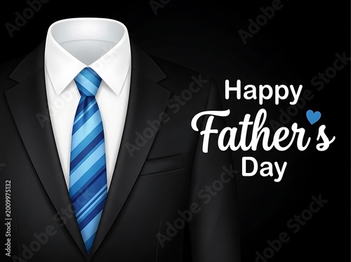Happy father's day greeting card with suit and tie illustration