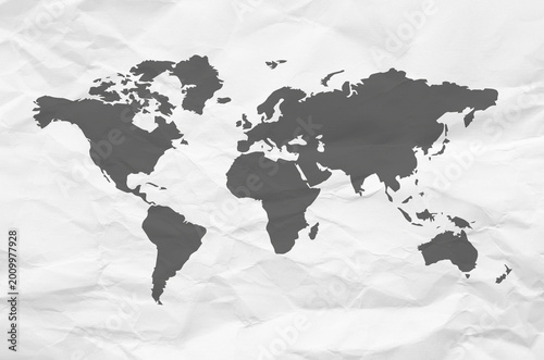world map on old paper background