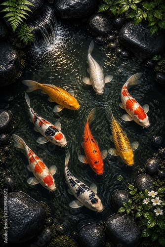 Obraz na płótnie koi fish in a pond