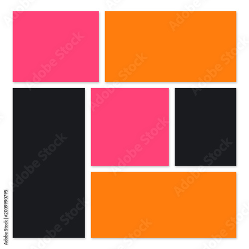 Photo collage frames template for social media moodboard or portfolio layout vector