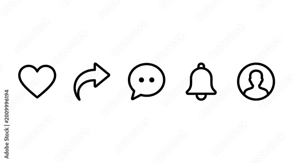 Obraz premium Social media icons on white background.