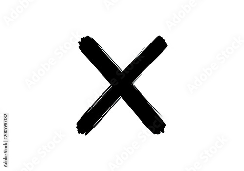 Bold black cross symbol on clean background