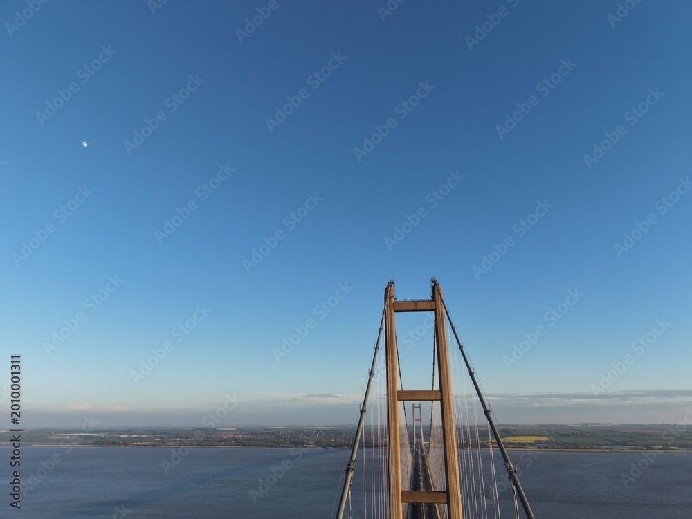 Fototapeta premium aerial view of Humber Bridge 