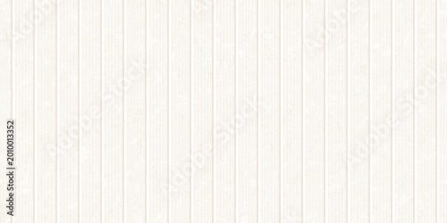 White wood background, vertical planks with grainy texture. Wooden floor or wall, old slats seamless pattern, interior mockup. Light striped backdrop, rustic decoration, white bg, vector illustration