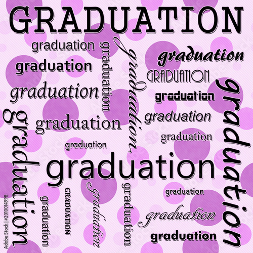 Graduation Design with Pink Polka Dot Tile Pattern Repeat Background