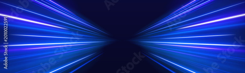 Glowing neon curves twist through a high speed vortex tunnel. Motion blur enhances depth and energy direction. The composition feels modern and dynamic.