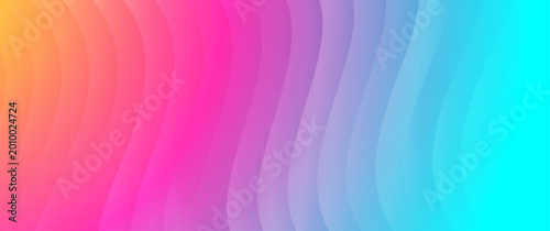Vibrant Rainbow Gradient Abstract Wave Stripe Background, Glass Effect Orange Pink Magenta Purple Cyan Colorful Modern Design