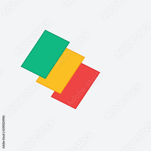 Schilderij op canvas Isometric green yellow and red sports penalty cards for referee football soccer