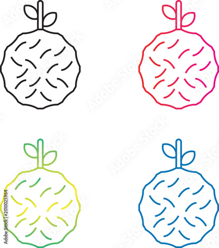 Litchi Fruit Icon with Multi Color, Outline icons related to fruits, Linear icon collection. Editable stroke. Vector illustration, Colorful Litchi Fruit Icons