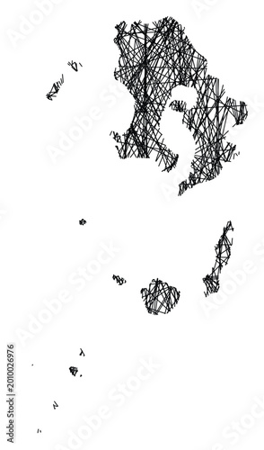 Foto Symbol Map of the Prefecture Kagoshima (Japan) showing the state with black, cro