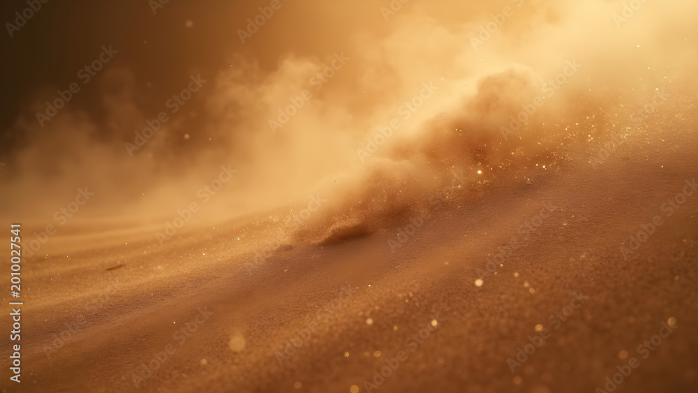 Naklejka premium Sandstorm swirling patterns. Ultra realistic sandstorm effects. Observe sandstorm dynamics. Captivating visuals of sandstorm movement.