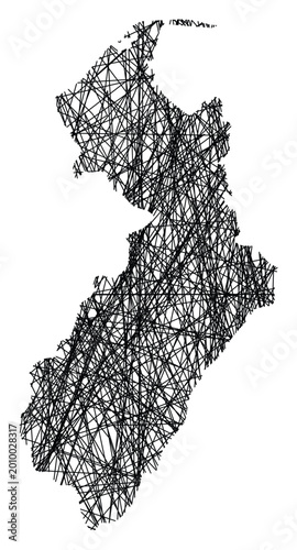 Bilde på lerret Symbol Map of the Unitary Authority Tasman District (New Zealand) showing the st