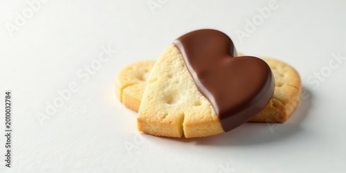 Delicious heart-shaped cookies dipped in rich chocolate, a perfect sweet treat for a romantic occasion.