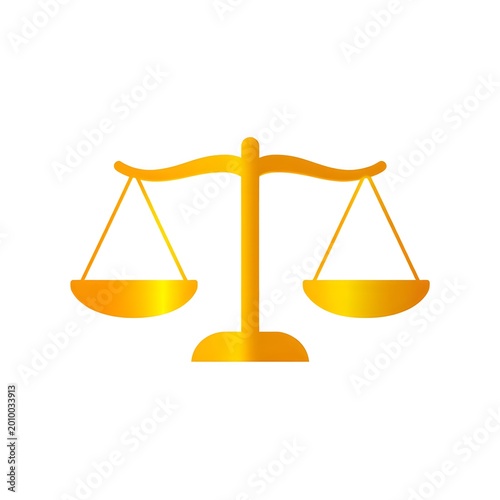  Modern  golden scale icon with transparent background