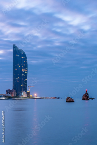 Bild auf Leinwand Night view of the Gulangyu Beach in Xiamen, Fujian Province, China
