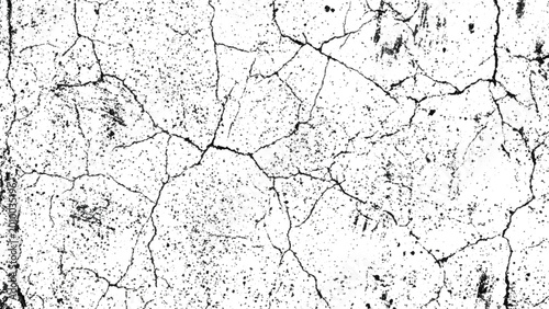 Cuadro en lienzo Cracked and weathered surface with many small and large cracks and peeling textu