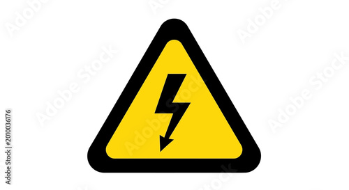 Free Download High Voltage Warning Sign with Black Lightning Bolt Symbol - GFXLoad