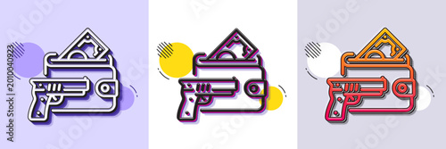 Foto Armed robbery line icon