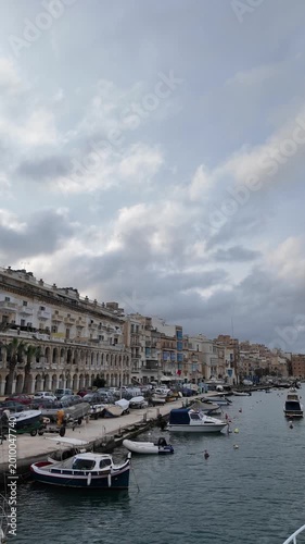 Valletta Birgu waterfront from the water, Malta
