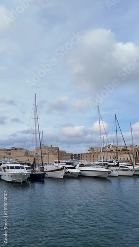 POV point of view footage of the boats and yachts at Birgu waterfront