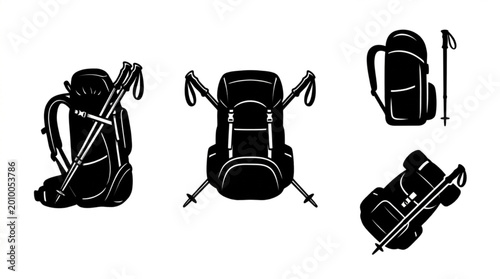 Cuadro en lienzo Golf bag with clubs illustration.