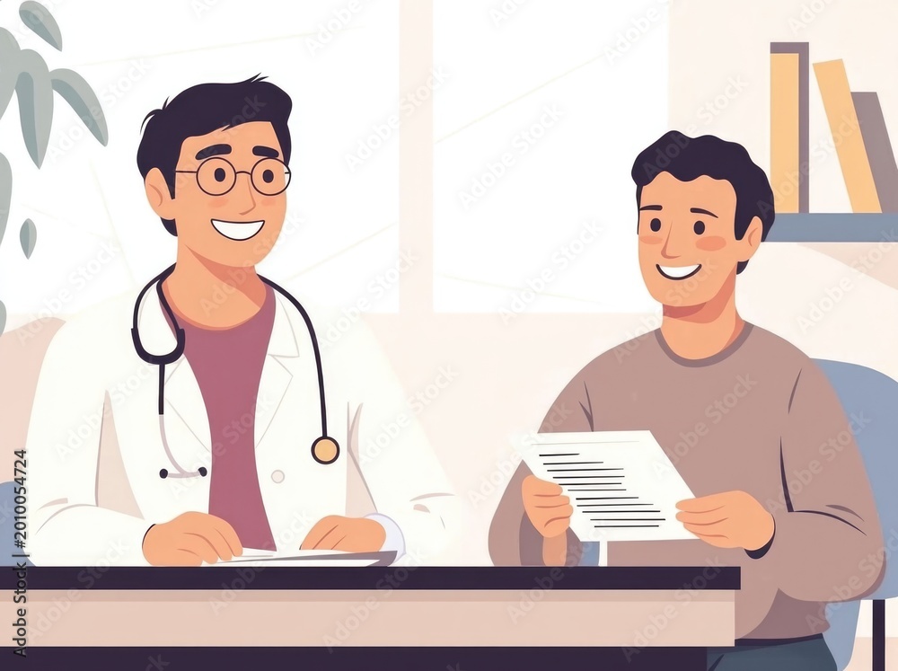 Obraz premium Doctor and patient by cheerful setting