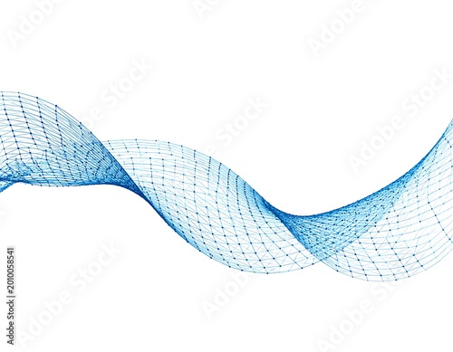 Blue Abstract Wave Grid.