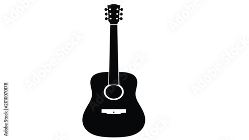 Guitar design showcases a string instrument silhouette that symbolizes musical passion and artistic expression.