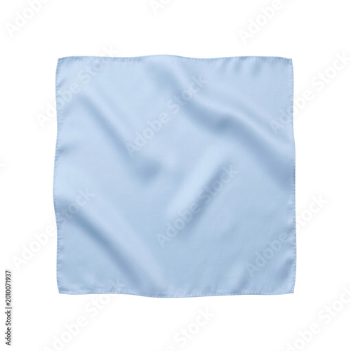 Photos Light blue silk pocket square top view isolated