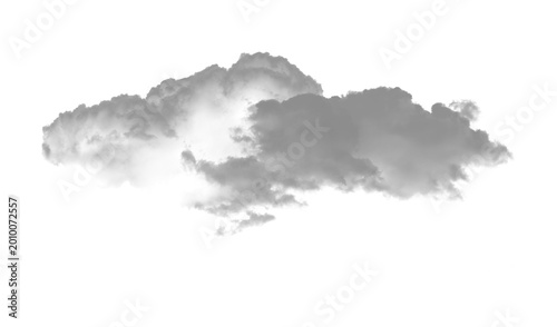 Fluffy grey cloud isolated on transparent background, atmospheric element