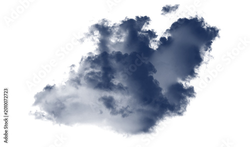 Dark stormy cloud isolated on transparent background, atmospheric weather element