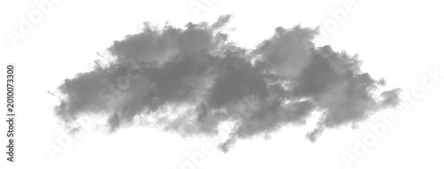 Dark grey cloud isolated on transparent background, atmospheric element