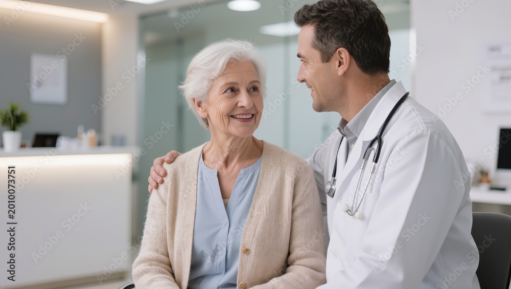 Obraz premium Medical consultation with senior woman and doctor