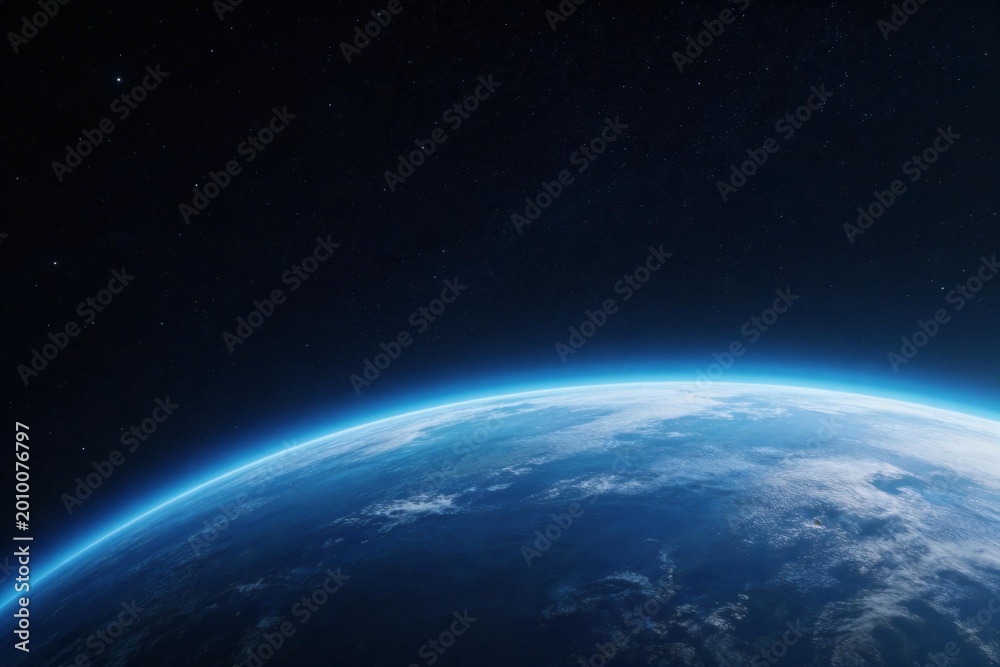 Obraz premium Earth from space with atmosphere
