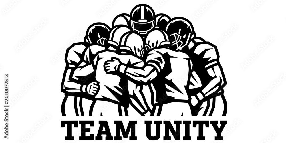 Fototapeta premium Team Huddle American Football Strategy Silhouette