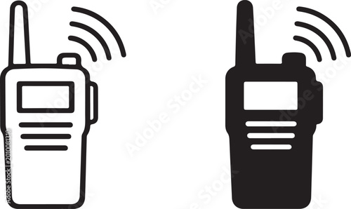 Cuadro en lienzo Walkie talkie icon, portable radio communication symbol for security, emergency,