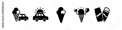 Fotografía Set of hand-drawn black trophy and award icons with stars